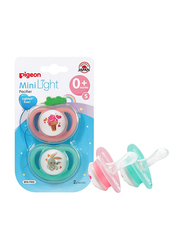 Pigeon Twin Minilight Pacifier for Girl, Small, Pink/Blue