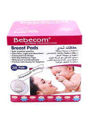 Bebecom Breast Pads, 36 Pieces, White