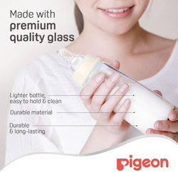 Pigeon Glass Feeding K-6 Bottle with Transparent Cap, 200ml, White