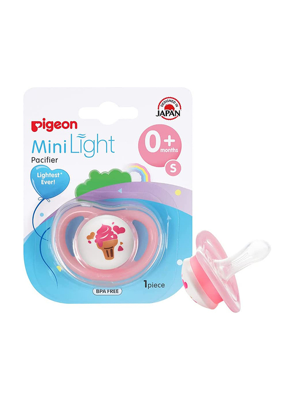 Pigeon Minilight Pacifier for Girl, Small, Pink