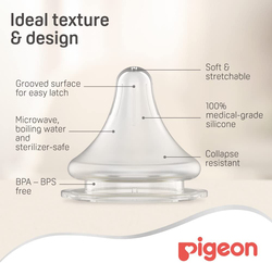 Pigeon Wide Neck Peristaltic Plus Nipple Blister, Medium, Clear