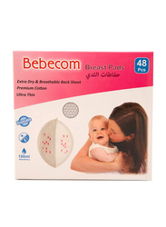 Bebecom Breast Pads, 48 Pieces, White