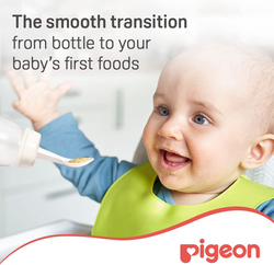 Pigeon Weaning Bottle with Spoon, 120ml, White