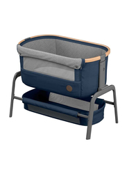 Maxi-Cosi Iora Co Sleeper Bedside Crib with Mattress and Meshed, Blue/Grey