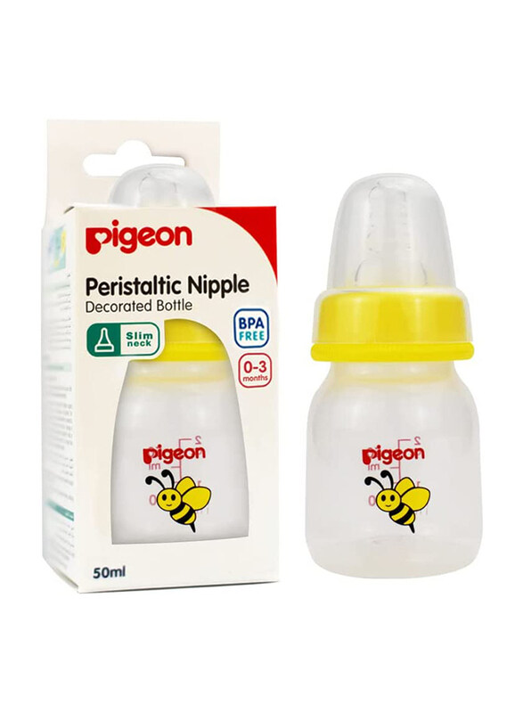 Pigeon Animals Decorated Plastic Bottle, 50ml, Yellow