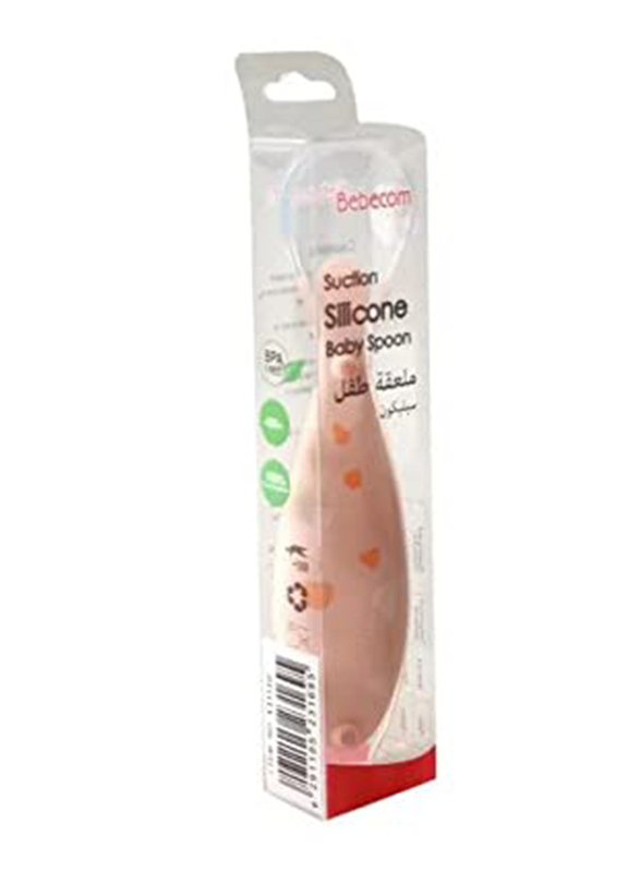 Bebecom Silicone Baby Spoon, Pink
