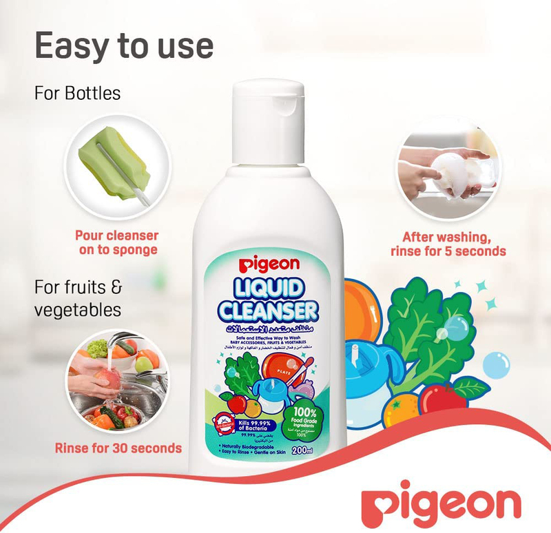 Pigeon 200ml Liquid Cleanser with Food Grade Ingredients
