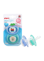 Pigeon Twin Minilight Pacifier for Boy, Small, Blue