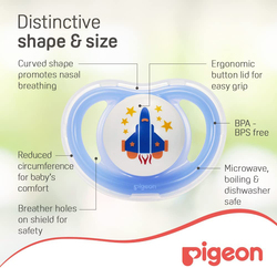 Pigeon Minilight Pacifier for Boy, Medium, Blue