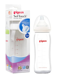 Pigeon Glass Feeding K-8 Bottle with Transparent Cap, 240ml, Clear