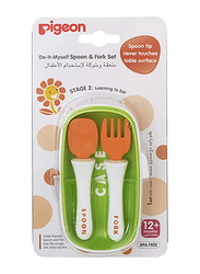 Pigeon Do It Myself Spoon & Fork Set Stage 2, Green