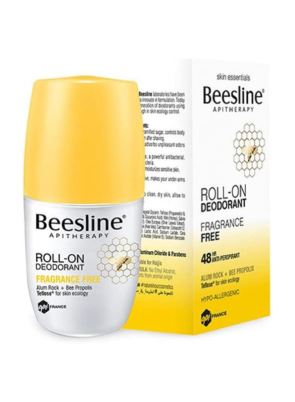 Beesline Whitening Fragrance Free Roll-On Deodorant, 50ml