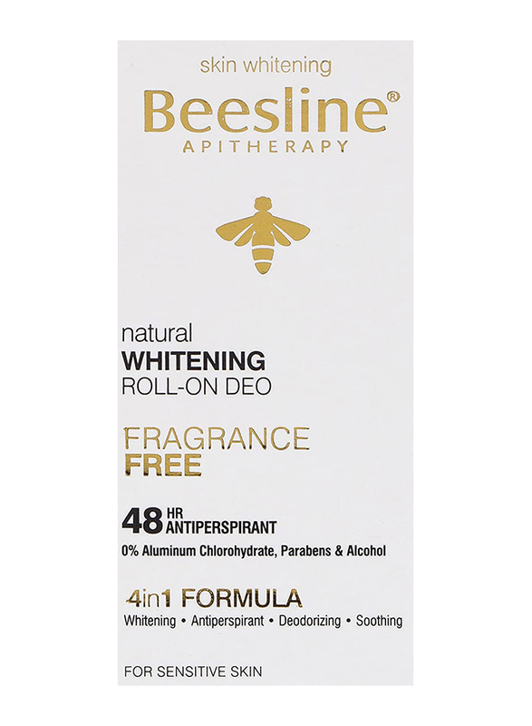 Beesline Whitening Fragrance Free Roll-On Deodorant, 50ml