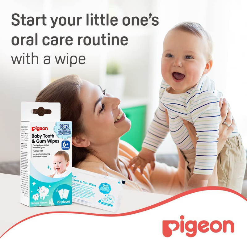 Pigeon 20-Piece Natural Baby Tooth & Gum Wipes for kids
