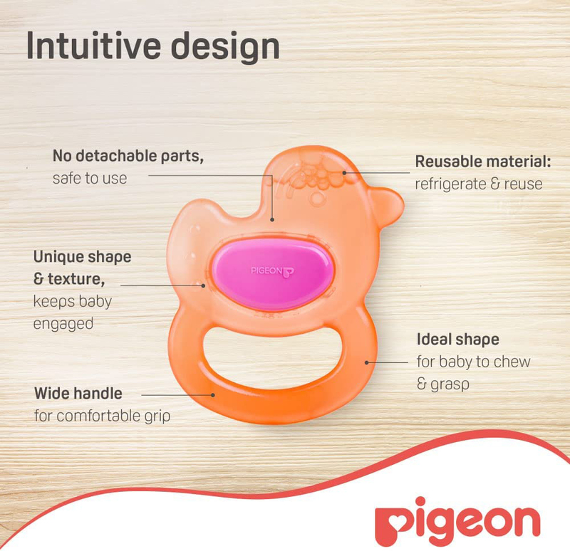 Pigeon Duck Cooling Teether, Orange/Pink