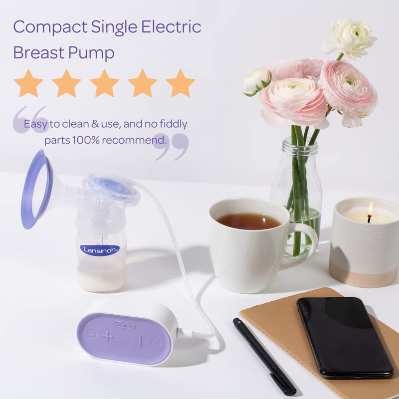 Lansinoh Compact Single Electric Breast Pump, Lavender