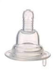 Bebecom Standard Neck Silicone Nipple, Large, Clear