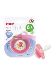 Pigeon Minilight Pacifier for Girl, Medium, Orange