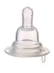 Bebecom Standard Neck Silicone Nipple, Large, Clear