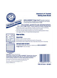 Arm & Hammer Baking Soda Fridge Fresh Refrigerator Air Filter, 1 Piece