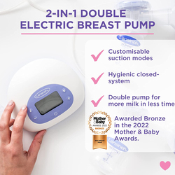 Lansinoh 2 In 1 Electric Breast Pump, Lavender