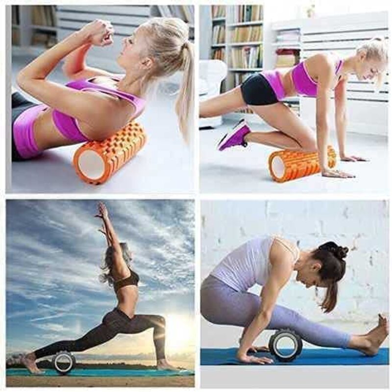 ULTIMAX EVA Yoga Foam Roller Floating Point Gym Physio Massage Fitness Equipment Massager for Muscle Multicolor - 60cm