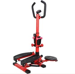 ULTIMAX 3 in 1 Multifunctional Stepper, Multipurpose Aerobic Stepper With Ropes, Arms Legs Workout, Adjustable Folding Workout Machine for Home or Gym with Stepper, Waist Twister Digital Monitor-RED