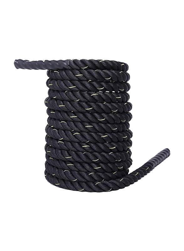 Ultimax Professional Battle Rope, Workout Rope for Core Strength Training, 50mm x 15 Meter, Black