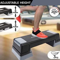 ULTIMAX Aerobic Step Platform Fitness Equipment Workout Height Adjustable Exercise Step, Non-Slip Surface For Home Gym