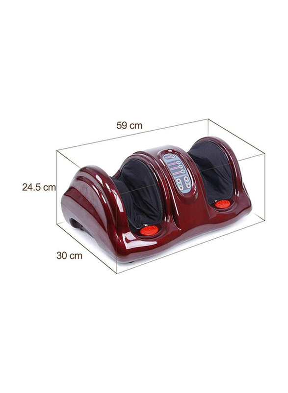 Ultimax Electric Foot Massager Ankle Calf Kneading Circulation Shiatsu Rolling Vibrator Machine, Red