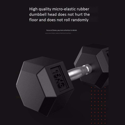 Ultimax Rubber Encased Solid Iron Hex Dumbbells Set, 10KG Pair, Black