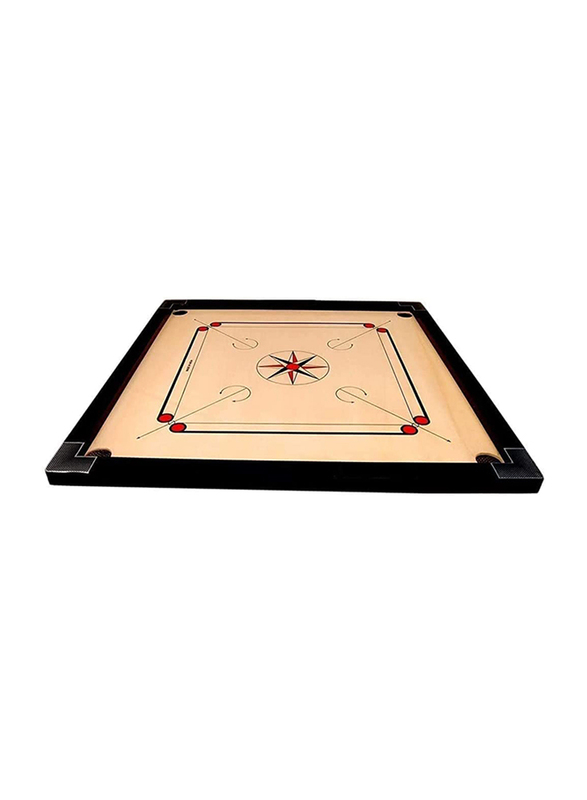 Ultimax 32 x 32-inch Indoor Wooden Carrom Board with Wooden Coins, Brown