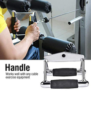 Ultimax V-Handle with Rotation and Rubber Cable Machine Attachment Exercise Handle, Silver