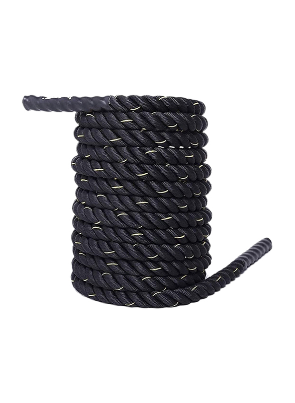 Ultimax Professional Battle Rope, Workout Rope for Core Strength Training, 50mm x 9 Meter, Black