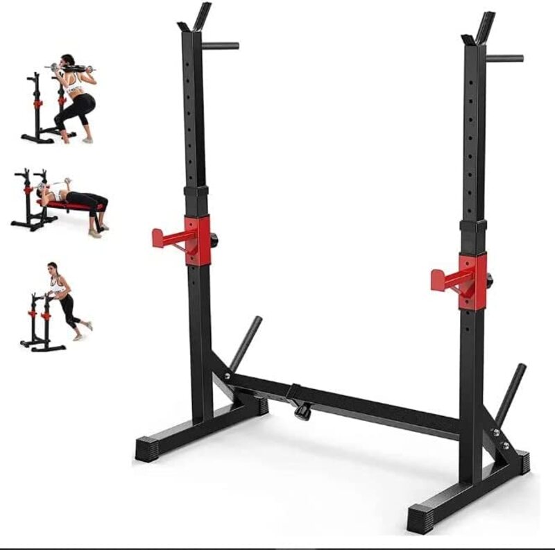 ULTIMAX Squat Rack Adjustable Free-Press Multi-function Barbell Stand for Home Gym Fitness, Weight Lifting, and Squatting