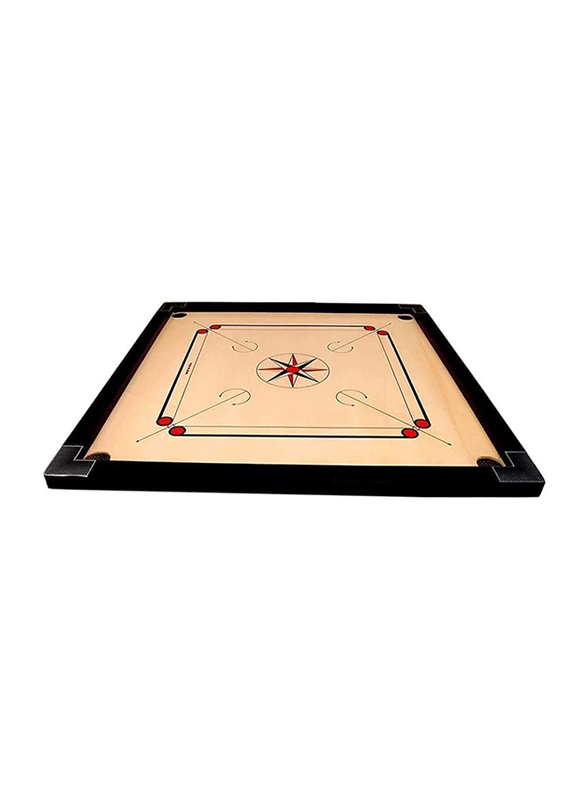 Ultimax 36 x 36-inch Indoor Wooden Carrom Board with Wooden Coins, Brown
