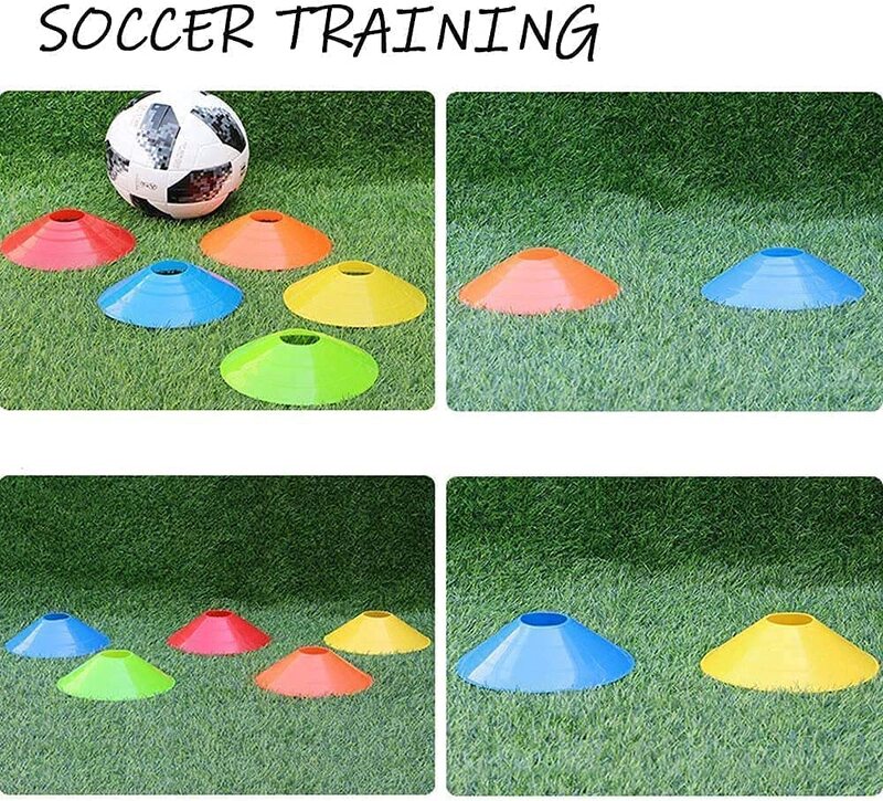ULTIMAX Agility Training Sports Cones, Soccer Cones with Holder for Soccer Training, Training Soccer Cones, Agility and Speed Training, Sport Marker Disc (Multicolor) (7.8 Inches, 100 Pcs-Multicolor)