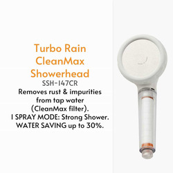 VitaPure Turbo Rain Clean Max Shower Head, White