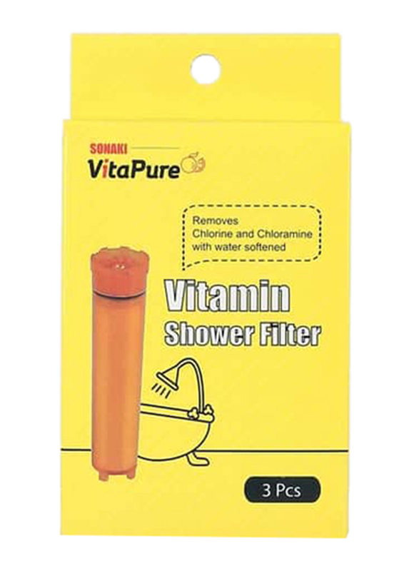 VitaPure Vitamin Refill Shower Filter, 3 Pieces, Orange