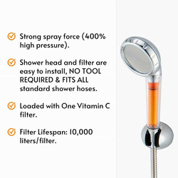 VitaPure Turbo Rain Vitamin Shower Head, Multicolour