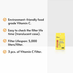 VitaPure Vitamin Refill Shower Filter, 3 Pieces, Orange