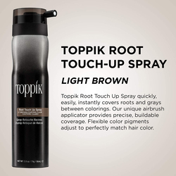 Toppik Root Touch Up Spray for All Hair Type, Light Brown, 98ml