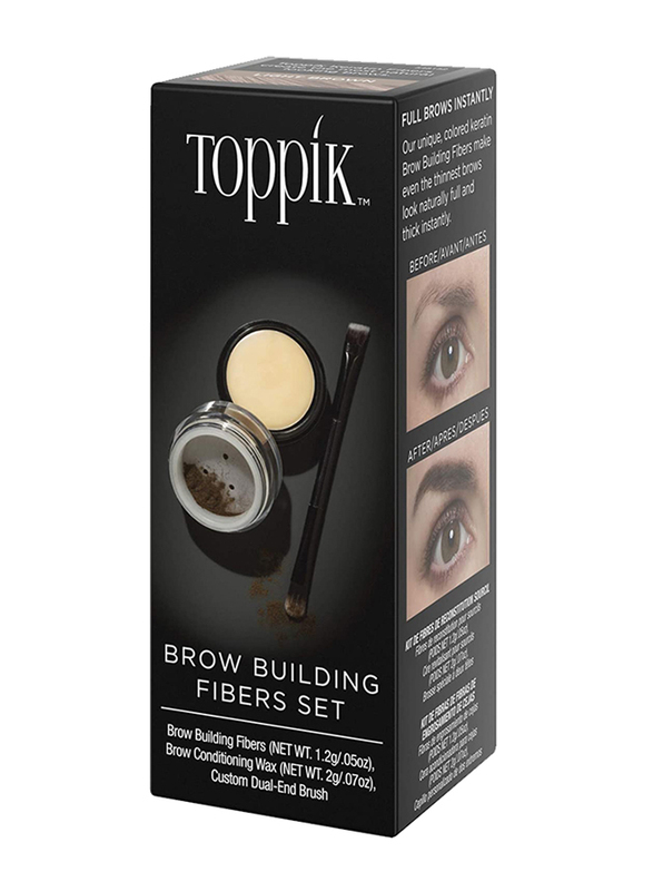 Toppik Brow Building Fibers Set, 3 Pieces, Light Brown