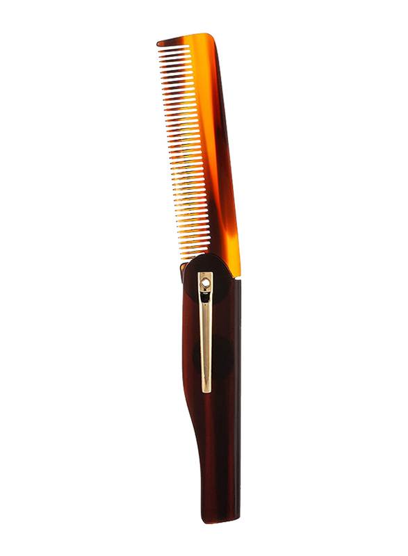 Morgan's Foldable Moustache Comb, Small. Brown