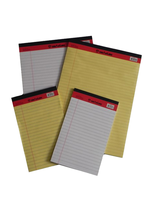 Sinarline Legalpad Notebook, 40 Sheets, 56 GSM, A5 Size, Pack of 10, Yellow