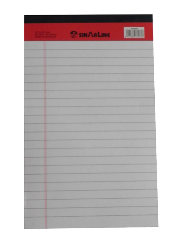 

Sinarline Legalpad Notebook, 40 Sheets, 56 GSM, A5 Size, White