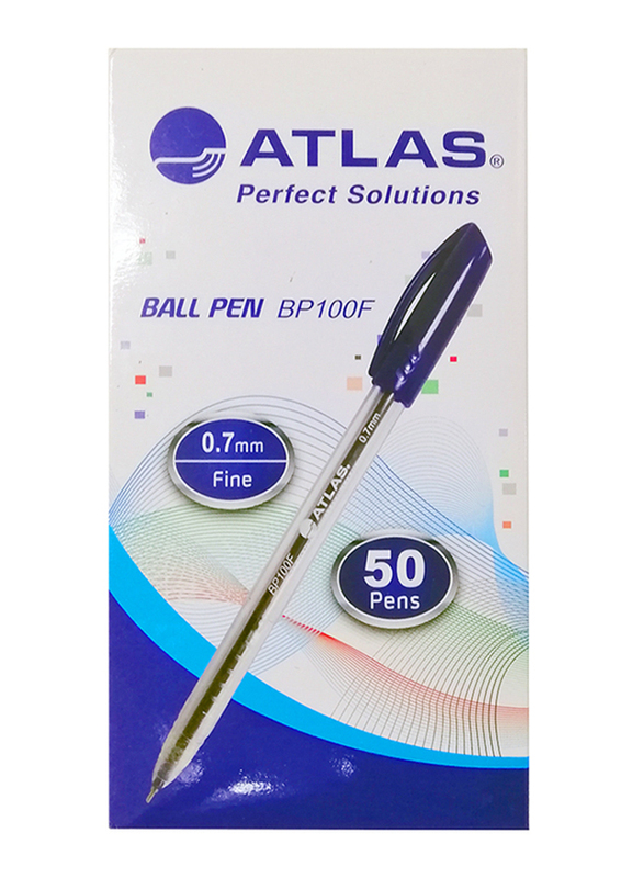 Atlas 10-Piece Fine Ballpoint Pen Set, 0.7mm, Black