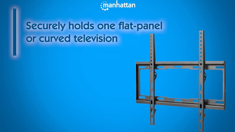Manhattan Universal Flat-Panel TV Low-Profile Wall Mount for 32-55 Inch TVs, Black