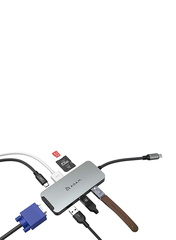Adam Elements Casa 8-in-1 USB C Hub, Grey
