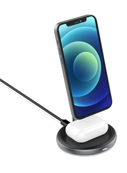 Adam Elements Omnia M2 Magnetic 2 in 1 Wireless Charging Dock with Power Adapter, Black